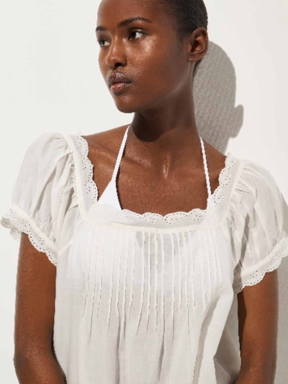 NWT J. Crew White Short Sleeve Mini Dress Cover-Up - Picture 4 of 9